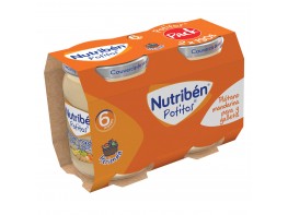 Imagen del producto Nutribén Potitos plátano, mandarina, pera y galleta 2x190g